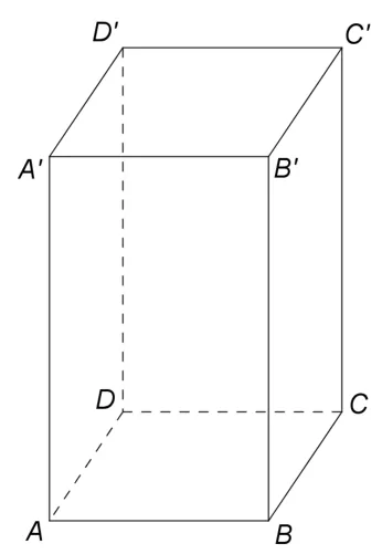 Figura 1: paralelipipedul dreptunghic ABCDA'B'C'D'.