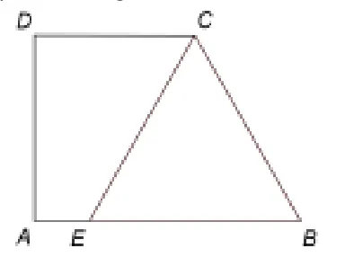 Figura 2: trapezul dreptunghic ABCD cu AD perpendiculară pe baze și segmentul CE, cu E pe AB.